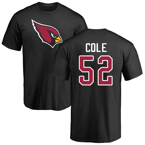 Arizona Cardinals Men Black Mason Cole Name And Number Logo NFL Football #52 T Shirt